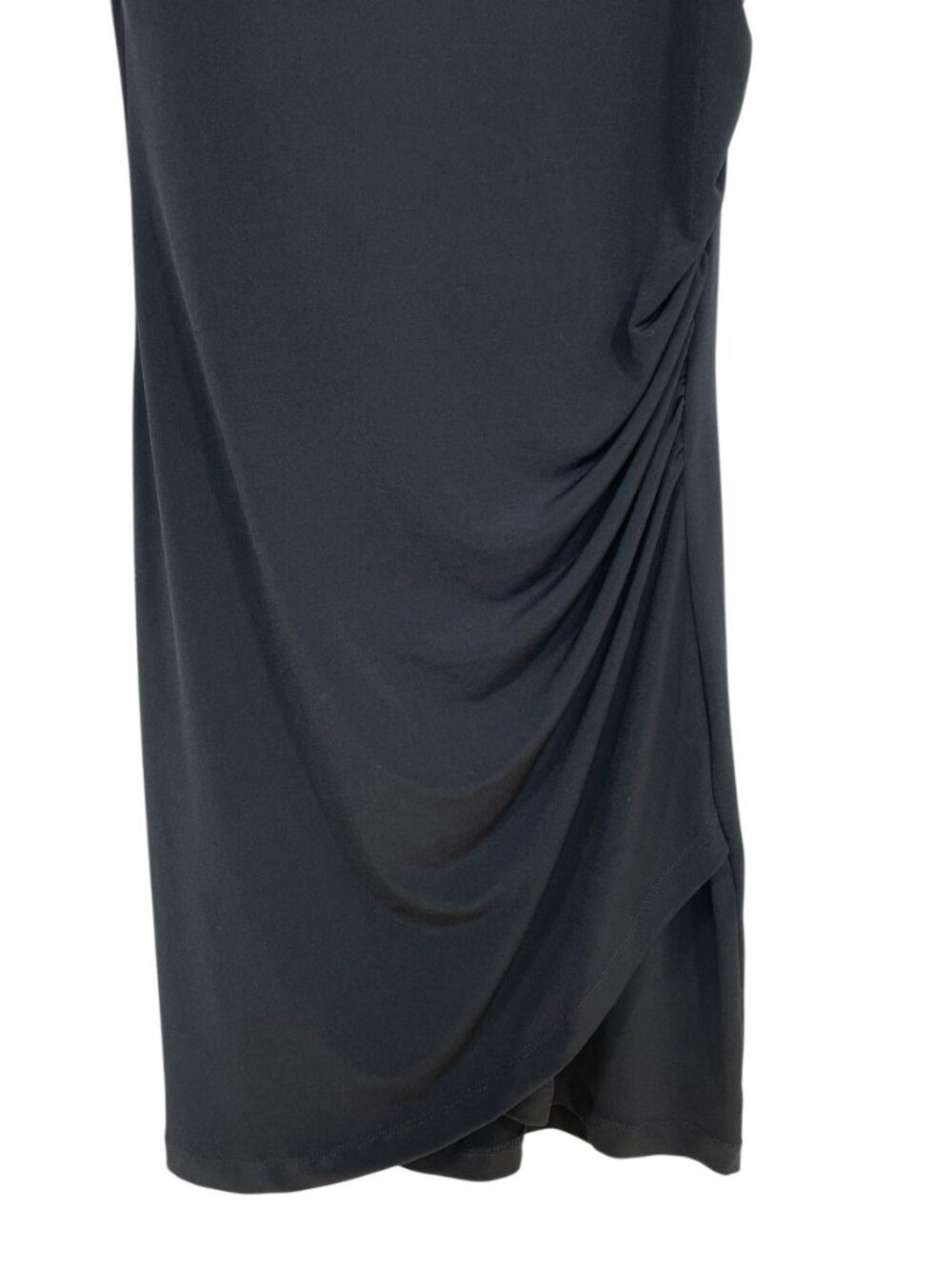 Nicole Miller New York Black Ruched Sheath Dress Sleeveless Tulip Hem M - Picture 6 of 10